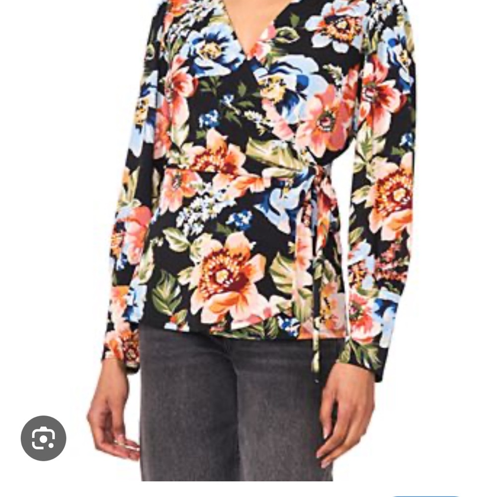 Sam and Jess Wrap Top - Multicolor Size L NWT